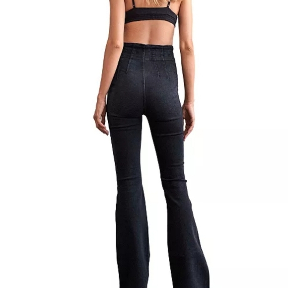 Free People We The Free Jayde Flare Jeans Black 31 - Picture 6 of 9